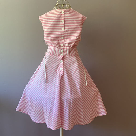 📍FIRM📍80’s VTG 💕Striped Fit-n-Flare Gorgeous Retro - Picture 8 of 16